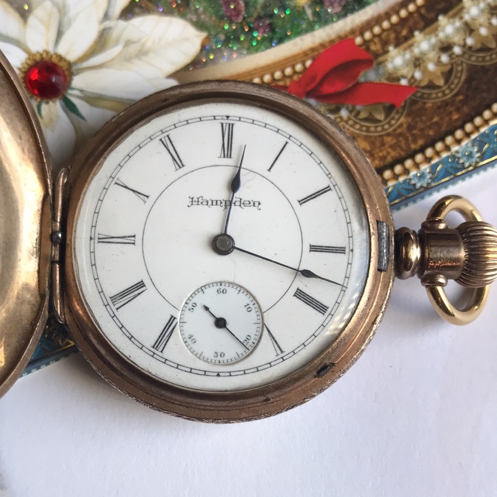 Very Rare 137yr. Old Antique Hampden 7J Vntg Ladies Pocket Watch, Size:6, Runs!!